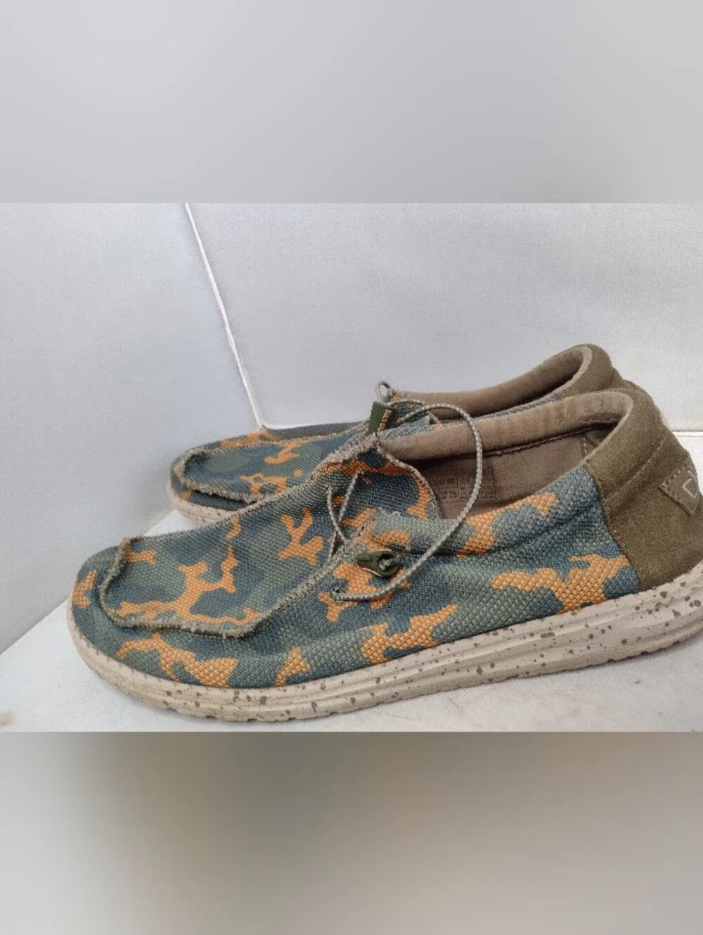 Hey Dude Mens Wally Sox Shoes Slip-On Loafer Camo Sz 13 Green Camouflage A30